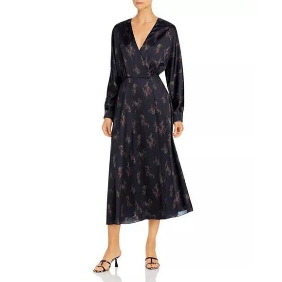 Vince Wisteria Floral Design Midi Dress Size S - Picture 1 of 12